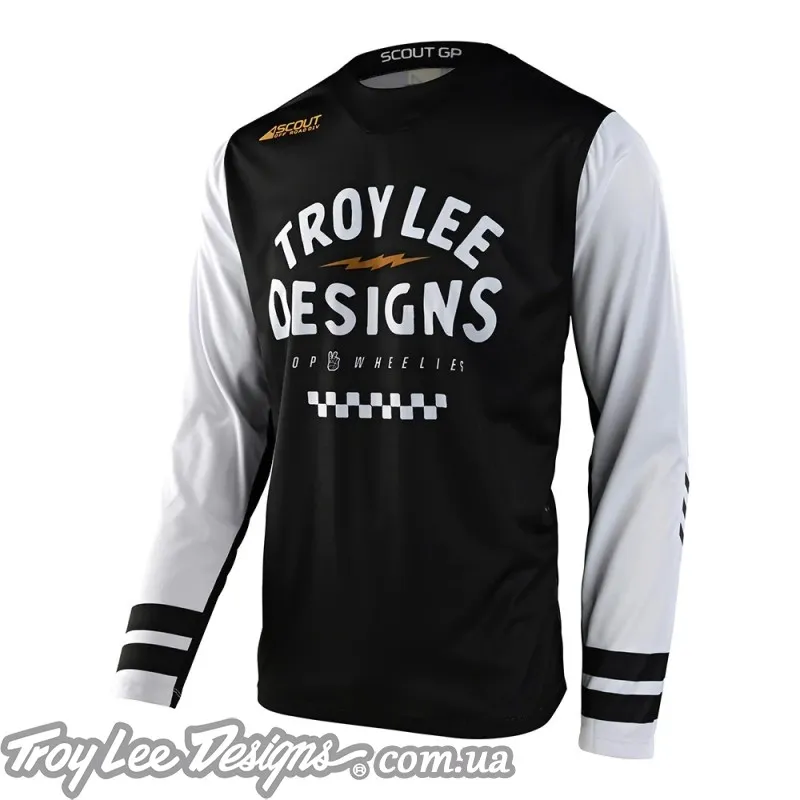 Мото джерсі TLD Scout GP Jersey RIDE ON [BLACK/WHITE] 