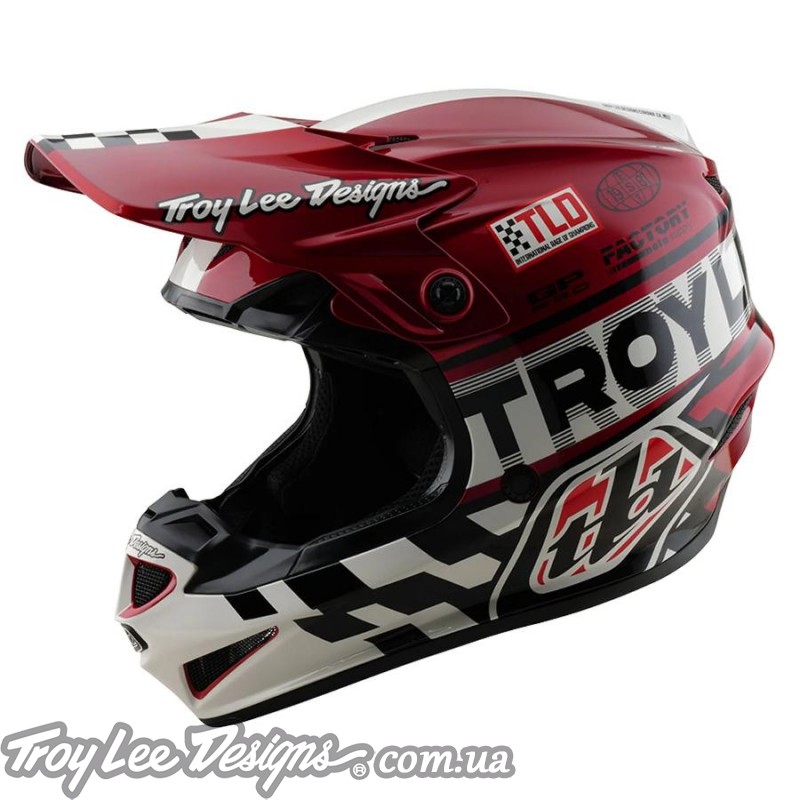 Мото шолом TLD GP PRO HELMET; FIFTY-50 [WHITE / RED]
