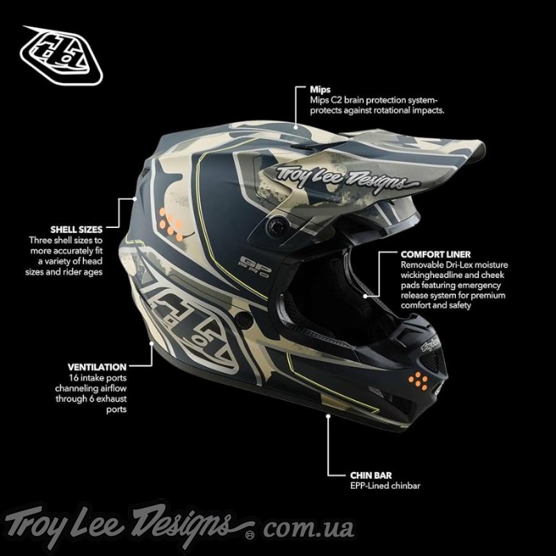 Мото шолом TLD GP PRO HELMET; MONO [BLACK]
