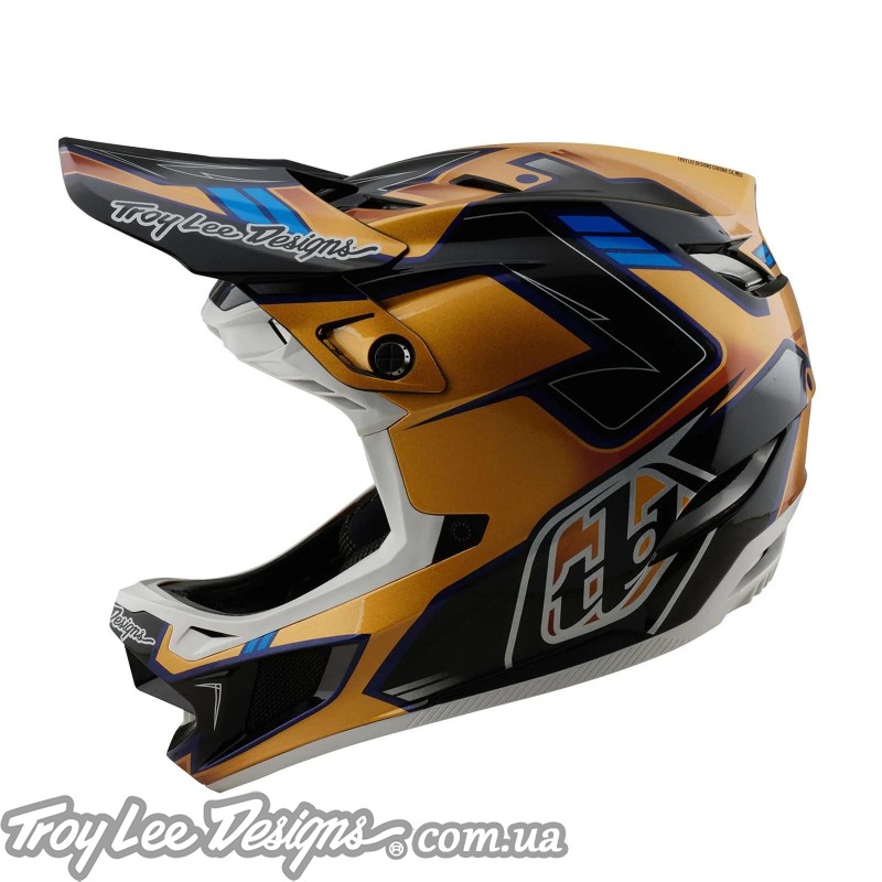 Вело шолом TLD D4 COMPOSITE HELMET; ROYALTY [BLACK / GOLD]