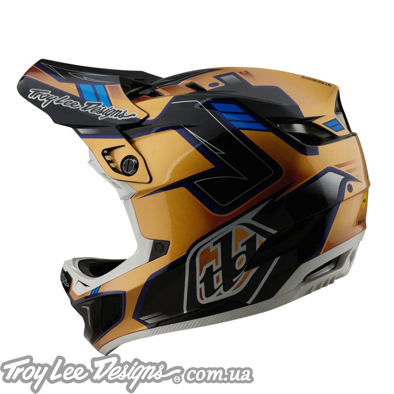 Вело шолом TLD D4 COMPOSITE HELMET; ROYALTY [BLACK / GOLD]