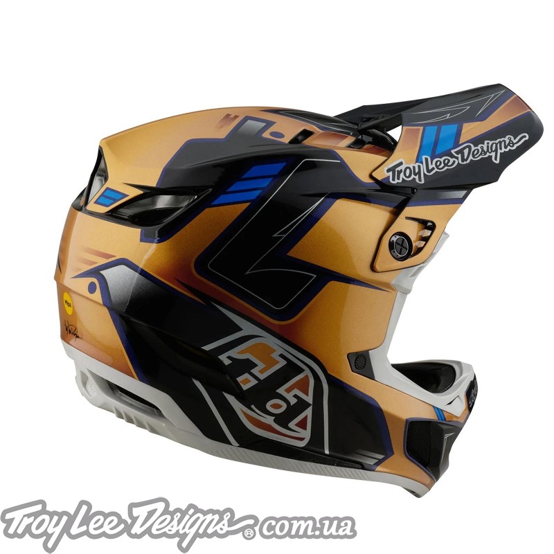 Вело шолом TLD D4 COMPOSITE HELMET; ROYALTY [BLACK / GOLD]