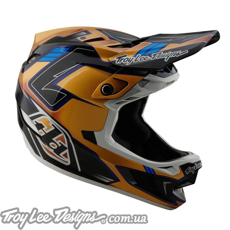 Вело шолом TLD D4 COMPOSITE HELMET; ROYALTY [BLACK / GOLD]