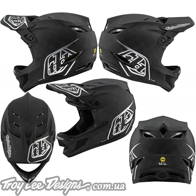 Вело шлем фуллфейс TLD D4 Carbon [Stealth Black/Silver]